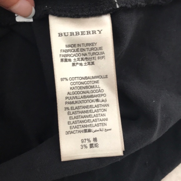 Burberry Black Short Sleeve Tee with Tan Accents - Picture 5 of 8